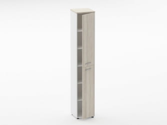 Шкаф 5 узкий закрытый Deka 10.23.16Пр Дуб Сантана светлый/Белый