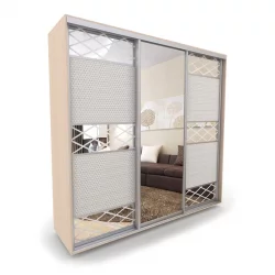 Шкаф-купе 3-х дверный Акцент-Лайн КР 2400х600 Дуб молочный