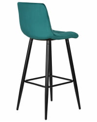 Стул барный DOBRIN NICOLE (черные матовые ножки, морской волны велюр (108-119))