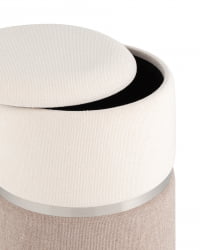 Пуф Кэрри с ящиком серебро шенилл Серо-бежевый