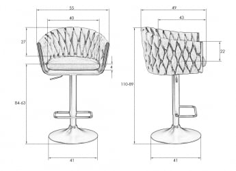 Стул барный DOBRIN LEON (кремовая ткань (LAR 275-33))