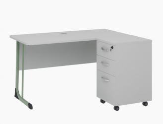 Стол учителя с тумбой 1350х650 Оливковый/Серый