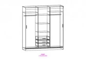 Шкаф-купе коричневый Лидер 1 Ясень шимо темный/ясень шимо светлый