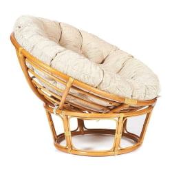 Кресло PAPASAN 23/01 W /с подушкой/ диаметр подушки 129 см, 115х101х104 см, Honey (мед), ткань Старт