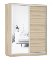 Шкаф-купе двухдверный Экспресс Дуо Медиум 1600х2200h Ясень шимо светлый