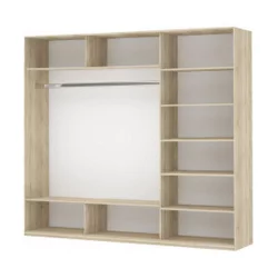 Шкаф-купе трехдверный Прайм 1800 Зеркало/Белое стекло/Зеркало Белый снег