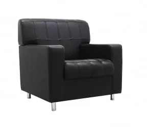 Кресло Клерк 3 черный нат.кожа пэчворк