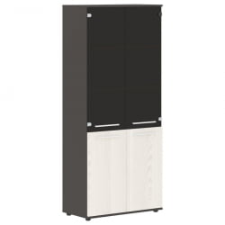 Шкаф комбинированный EDIS EHCS 85.2 Ясень Траун Белый Мокко