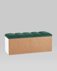 Обувница Хольст 2 белая велюр Зеленый