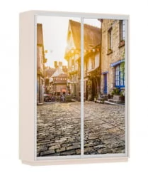 Шкаф-купе двухдверный Экспресс Дуо 1600х2200h Улица/Дуб молочный