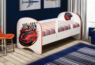 Кровать детская с фотопечатью без ящика 800*1900 Машина