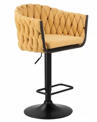 Стул барный DOBRIN LEON Желтая ткань LAR 275-8