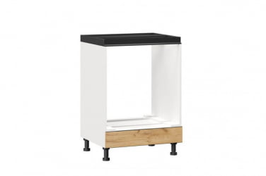 Тумба кухонная 600 для встраиваемой техники Шервуд ЛД 281.250.000.098 Белая Дуб золотой