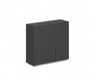 Шкаф Oliver OL-20-17.OS.OS.OS.L Оникс серый