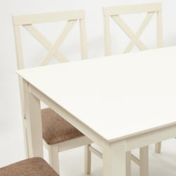 Обеденный комплект Хадсон (стол + 4 стула)/ Hudson Dining Set ivory white (слоновая кость)