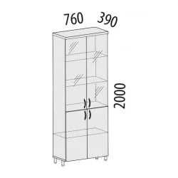 Шкаф-витрина Лидер-Престиж 83.23