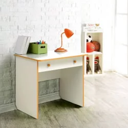 Компьютерный стол с ящиками компьютерный №7 Белый/Оранжевый