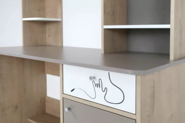 Стол компьютерный Котофей Дуб Ирландский Мокко Белый