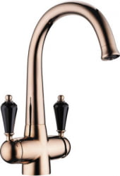 Смеситель Omoikiri Okinawa-Rg-Bl Латунь/Розовое Золото/Черный Кристалл