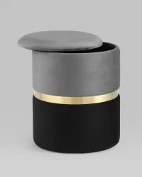 Банкетка Кэрри с ящиком велюр Серо-черный