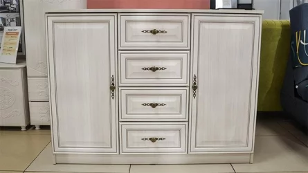 Комод в гостиную Габриэлла 06.65 Вудлайн кремовый Аруша венге