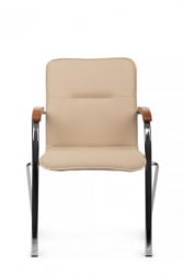 Стул Самба с деревянными подлокотниками SMB-02H Хром гальв. Бежевый