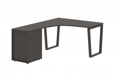 Стол эргономичный с тумбой левый EDIS EVCET 1318 L Мокко