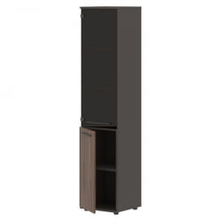 Шкаф-колонка комбинированная левая ЕДИС ЕХCС 42.2 Л Дуб Денвер темный Мокко Мокко / EDIS EHCS L