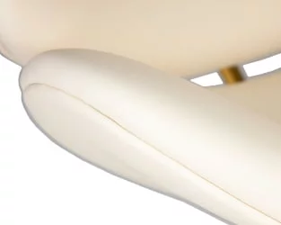 Кресло дизайнерское DOBRIN EMILY gold Белый винил YP17