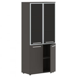 Шкаф комбинированный  с дверьми в металлической раме EDIS EHCS 85.7 Мокко Белый Мокко