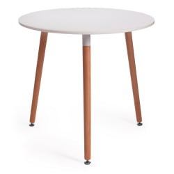 Дизайнерский стол MARS (mod. T1004) МДФ/дерево, 80 х 80 х 75 см , White (Белый) / Natural (натуральный)