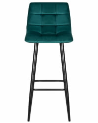 Стул барный DOBRIN NICOLE (черные матовые ножки, морской волны велюр (108-119))