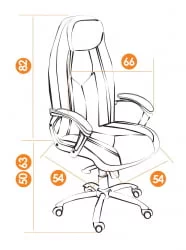 Кресло руководителя BOSS люкс коричневый 36-36