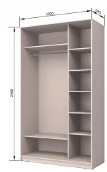 Двустворчатый гардеробный шкаф Хит-24-12-55 Аруба Венге