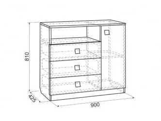 Комод Энерджи MDE-06 Дуб сонома Белый