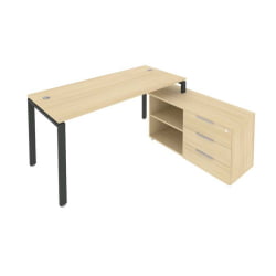 Рабочая станция на П-образном м/к с опорной тумбой правая Metal System Б.РС-СТС-2.4 Пр Акация/Антрацит