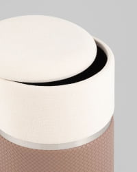 Пуф Кэрри с ящиком светло-коричневый шенилл с экокожей