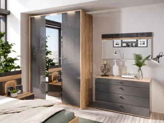 Спальный гарнитур Фиджи №1 Дуб Золотой Антрацит