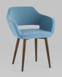 Стул с подлокотниками Саймон велюр Пыльно-голубой
