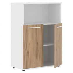 Шкаф с глухими малыми дверьми ЕДИС ЕМCС 85.3 Дуб Денвер светлый Белый Белый / EDIS EMCS