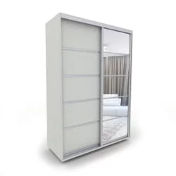 Шкаф с зеркалом Акцент-Квадро Д 1000х600 Выбеленное дерево