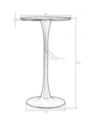 Стол барный МИА БАР (черная столешница, черное основание) / MIA BAR