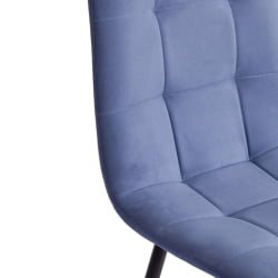 Металлический стул CHILLY MAX Велюр/металл , 45 х 54 х 90 см , серо-голубой/черный