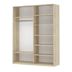 Шкаф-купе двухдверный Прайм 1400 Зеркало/Белое стекло Венге