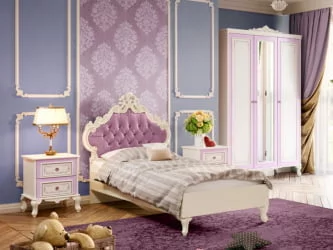 Комплект мебели для детской Маркиза №9 Алебастр Сиреневый