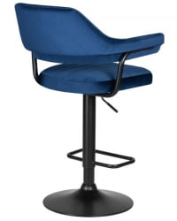 Стул барный DOBRIN CHARLY BLACK (синий велюр (MJ9-117)) 2 шт