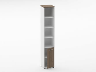 Шкаф 5 узкий верх открытый, низ глухая дверь Deka 10.23.11Пр Дуб Верцаска/Белый