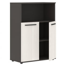 Шкаф с глухими малыми дверьми ЕДИС ЕМCС 85.3 Ясень Траун Черный Мокко / EDIS EMCS