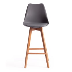 Стул барный TULIP BAR (mod. C1014H) / 1 шт. в упаковке пластик/дерево, 57 х 48 х 114 см, серый 024 /натуральный