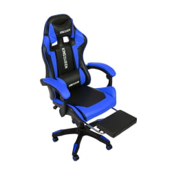 Геймерское кресло 1206 KINGQUEEN цвет черный/синий с массажем 1206-black-blue-mass